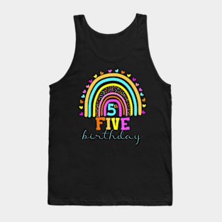 5 Years Old Rainbow 5Th Birthday For Girls Boys Kids Tank Top